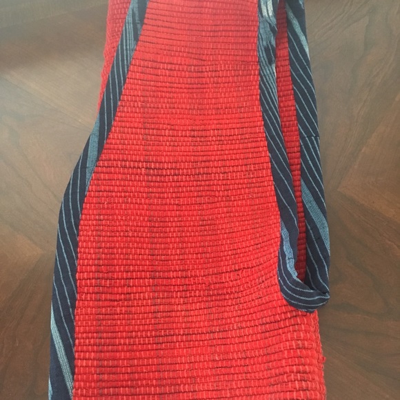❤️UNIQUE VEST Red Cotton Rag ~ Wave Blue Piping🌊 - Picture 4 of 8